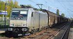 CTL Logistics GmbH mit der akiem Lok   186 263-0   [NVR-Nummer: 91 80 6186 263-0 D-AKIEM] und Ganzzug Schiebewandwagen (Waschmaschinen) am 21.08.19 Durchfahrt Bahnhof Berlin Hohenschönhausen.