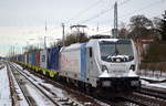 CTL Logistics GmbH, Berlin [D] mit  187 306-6  [NVR-Nummer: 91 80 6187 306-6 D-Rpool] und Containerzug am 15.02.21 Berlin Hirschgarten.