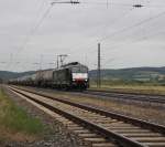 189 209 (ES 64 F4-209) der CTL Logistics mit Kesselwagenzug in Fahrtrichtung Sden. Aufgenommen am 03.07.2011 in Mecklar.