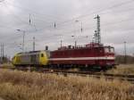 EBS 142 110-6, MRCE/CTL 223 006-8 abgestellt am 22.01.2012 im Bahnhof Guben