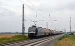 185 555 der CTL zog am 17.07.16 einen Kesselwagenzug durch Saxdorf Richtung Dresden.