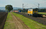 Die 218 449-7 der DB Bahnbau Gruppe kam solo am  Fotobaum  bei Retzbach im Maintal vorbei.