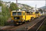 Am 18.10.2015 stand diese Plasser & Theurer Stopfmaschine der Bahnbau Gruppe im Bahnhof Werdohl.