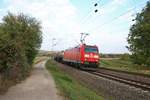 DB Cargo Bombardier Traxx 185 193-0 mit gemischten Güterzug am 25.10.18 bei Walluf rechte Rheinstrecke