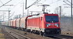 DB Cargo Deutschland AG mit  187 107  [NVR-Number: 91 80 6187 107-8 D-DB] mit gemischtem Güterzug am 28.02.19 Bf.