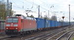 DB Cargo Deutschland AG mit  185 171-6  [NVR-Number: 91 80 6185 171-6 D-DB] und Containerzug am 10.04.19 Richtung Frankfurt/Oder in Berlin-Hirschgarten.