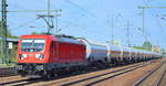 DB Cargo Deutschland AG mit der relativ neuen  187 170  [NVR-Nummer: 91 80 6187 170-6 D-DB] und einem Ganzzug Druckgaskesselwagen (Propen) am 30.04.19 Bf.