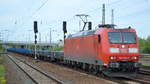 DB Cargo Deutschland AG mit  185 188-0  [NVR-Nummer: 91 80 6185 188-0 D-DB] und einem Güterzug polnischer Drehgestellwagen mit Stahlbrammen beladen am 30.04.19 Bf.