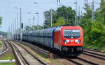 DB Cargo Deutschland AG mit  187 160  [NVR-Number: 91 80 6187 160-7 D-DB] mit einem Ganzzug polnischer Schüttgutwagen am 24.05.19 Berlin-Hirschgarten.