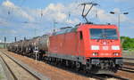 DB Cargo Deutschland AG mit  185 390-2  [NVR-Nummer: 91 80 6185 390-2 D-DB] mit Kesselwagenzug (geschmolzenes Schwefel) am 21.05.19 Bf.