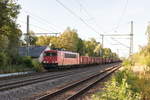 155 060-7 DB Cargo mit einem Kohlezug in Friesack und fuhr weiter in Richtung Nauen am 21.09.2019.