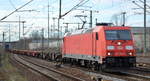 DB Cargo AG [D] mit  185 292-0  [NVR-Nummer: 91 80 6185 292-0 D-DB] und einem fast leeren Containerzug am 15.01.20 Bf.