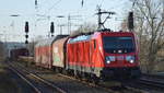 DB Cargo AG [D] mit  187 151  [NVR-Nummer: 91 80 6187 151-6 D-DB] nd gemischtem Güterzug am 17.01.20 Bf.