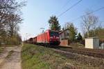 DB Cargo Bombardier Traxx 185 048-6 am 28.03.20 in Babenhausen 