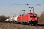 DB 185 297-9 mit 185 296-1 in Banteln 24.3.2020