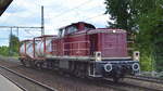 DB Cargo AG [D] mit  290 371-4  (NVR:  9880 2 290 371-4 D-DB ) mit einem Containertragwagen als Übergabefahrt am 25.08.20 Bf.