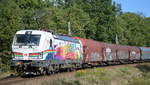 DB Cargo AG [D] mit  193 366  [NVR-Nummer: 91 80 6193 366-2 D-DB] mit einem Coilzug in der langen Kurve Berlin Wuhlheide an einem goldenen Oktobertag, 04.10.20