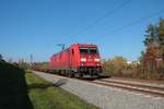 DB Cargo 185 280-5 mit Containerwagen am 07.11.20 in Hanau Rauschwald