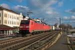 DB Cargo 152 051-9 und 152 004-8 mit KLV Zug in Rüdesheim am Rhein am 09.01.21