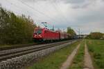 DB Cargo Bombardier Traxx 187 148-2 mit Mischer in Thüngersheim am 01.05.21