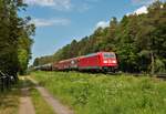 DB Cargo Bombardier Traxx 185 mit Mischer in Dieburg (Kreis Darmstadt) 03.06.21 