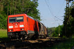 185 267 mit einem gemischten Güterzug bei Mimberg Richtung Nürnberg Rbf, 23.06.2020  