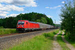 187 082 mit der Plattlinger Übergabe bei Postbauer-Heng Richtung Nürnberg Rbf, 26.06.2020