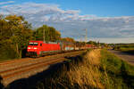 152 119 DB Cargo mit einem Autoteilezug bei Winterhausen Richtung Würzburg, 02.09.2020