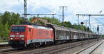 DB Cargo AG [D] mit  189 009-4  [NVR-Nummer: 91 80 6189 009-4 D-DB] und einem Ganzzug Schiebewandwagen am 12.09.22 Durchfahrt Bahnhof Golm.