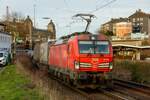 193 551  500  DB mit KLV in Wuppertal Steinbeck, am 16.03.2023.