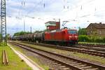 DB Cargo Bombardier 145 041-0 mit einen Mischer in Darmsrtadt-Kranichstein am 19.05.23