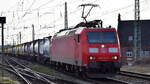 DB Cargo AG, Mainz mit ihrer  185 142-7  (NVR:  91 80 6185 142-7 D-DB ) und einem Tankcontainer Ganzzug am 19.03.24 Vorbeifahrt Bahnhof Magdeburg-Neustadt.