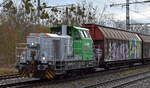 DB Cargo AG, Mainz [D] mit der angemieteten vossloh G6 NEXRAIL Lok (NVR:  98 80 0650 148-6 D-NXRL ) und einem Übergabezug Schiebewandwagen am 19.12.24 Höhe Bahnhof Golm.