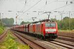 189 075-5 DB mit Kohlezug in Düsseldorf Rath, Juni 2021.