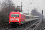 DB 101 024-8 mit EC 9 nach Zürich HB in Recklinghausen-Süd 4.1.2019