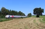 101 063 (100 Jahre Bauhaus) der Deutschen Bahn mit einem Intercity bei Ostermünchen am 04.07.2019