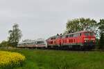 Am 30.05.21 waren 218 366-3 und eine weitere 218 am IC 2214 nach Westerland (Sylt) bespannt.