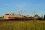 401 003 war am 31.05.21 als ICE 504 von München nach Hamburg-Altona unterwegs, und passierte dabei auch Vietznitz.