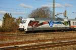 101 003-2 DB  Design&Bahn  in Neubeckum, am 26.02.2022.