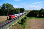 101 039 DB Fernverkehr mit einem IC bei Gollhofen Richtung Würzburg, 02.09.2020