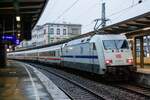 101 057-8 DB  Europa  mit IC2040 in Wuppertal Hbf, am 11.02.2023.