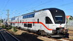 DB Fernverkehr AG, Frankfurt (Main) mit der  4110 114 , Name:  Dresden Elbland  (NVR:  93 85 4110 114-4 CH-DB ) als IC 2271 nach Chemnitz Hbf. am 04.09.23 Höhe Bahnhof Luckenwalde.