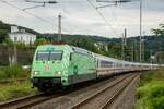 101 005-7  DEVK  DB mit IC2012 in Wuppertal Steinbeck, am 17.09.2023.