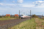 401 073 DB Fernverkehr  Basel  als ICE 786 (München Hbf - Hamburg-Altona) bei Gunzenhausen, 11.04.2021