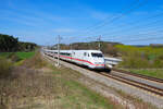 401 506 DB Fernverkehr  Itzehoe  als ICE 705 (Hamburg-Altona - München Hbf) bei Allersberg (Rothsee), 25.04.2021 