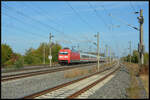 DB 101 120 mit IC 2083  Königssee  Hamburg-Altona - Berchtesgaden am 22.09.2024 im Betriebsbahnhof Rohrbach auf der SFS Hannover – Würzburg.