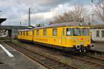 DB Netz Gleissmesszug 726 002-9 am 07.01.18 in Hanau Hbf von einen Bahnsteig aus gemacht