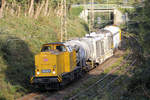 DB Netz 203 313-2 mit 203 310-8 am Zugschluss mit einem Zug zur Unkrautvernichtung auf der Hamm-Osterfelder Strecke in Recklinghausen 6.10.2020