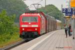 120 501-2  Bahntechnik mit Kompetenz  mit einem Messzug am 27.05.2014 in Hannover Linden Fischerhof.