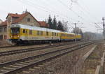 DB Netz Instandhaltung RailLab 2 als Gleismesszug von Erfurt Pbf nach Wandersleben, am 08.02.2017 in Erfurt-Bischleben.